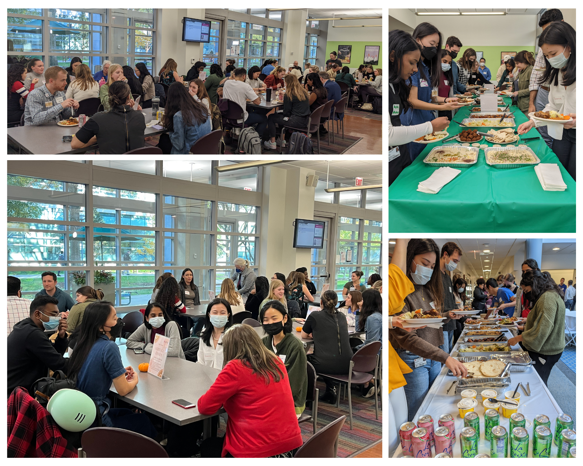 Loyola Stritch students, faculty, and staff eating and conversing at the 2022 First Year Dinners.